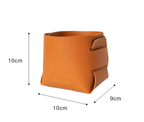 Leather Folding Storage Box | Desktop Organiser