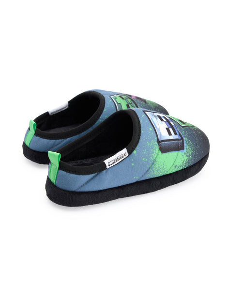 Minecraft Boys Multicoloured Grafitti Slip On Loafer Slippers