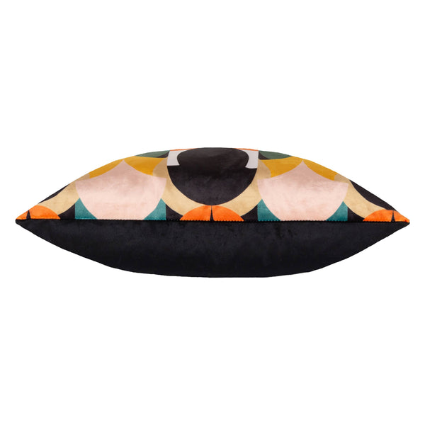Raeya Art Deco Filled Cushion Peach/Black