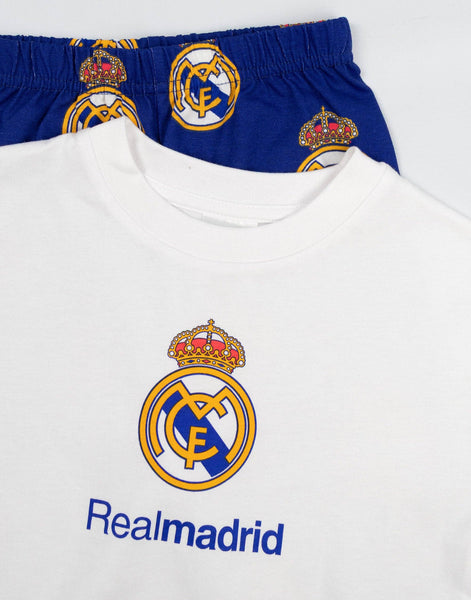 Real Madrid Boys Multicoloured Logo Short Sleeve Long Leg Pyjama Set