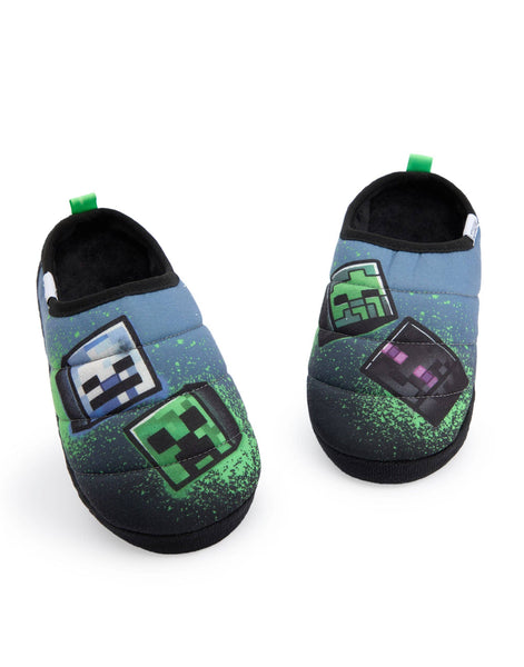 Minecraft Boys Multicoloured Grafitti Slip On Loafer Slippers