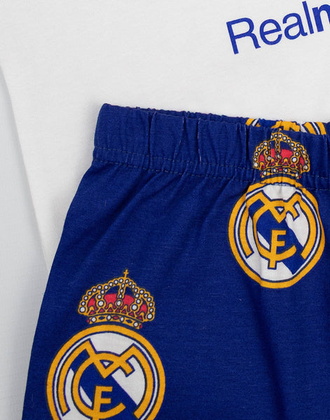 Real Madrid Boys Multicoloured Logo Short Sleeve Long Leg Pyjama Set