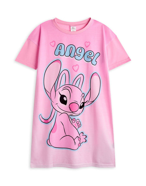 Disney Girls Multicoloured Stitch & Angel Multi-Pack of 2 Short Sleeve Nightdress