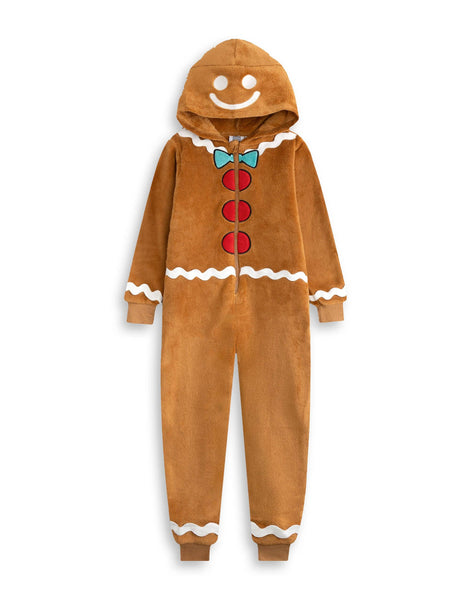 Show Me The Merch Unisex Kids Brown Gingerbread Onesie