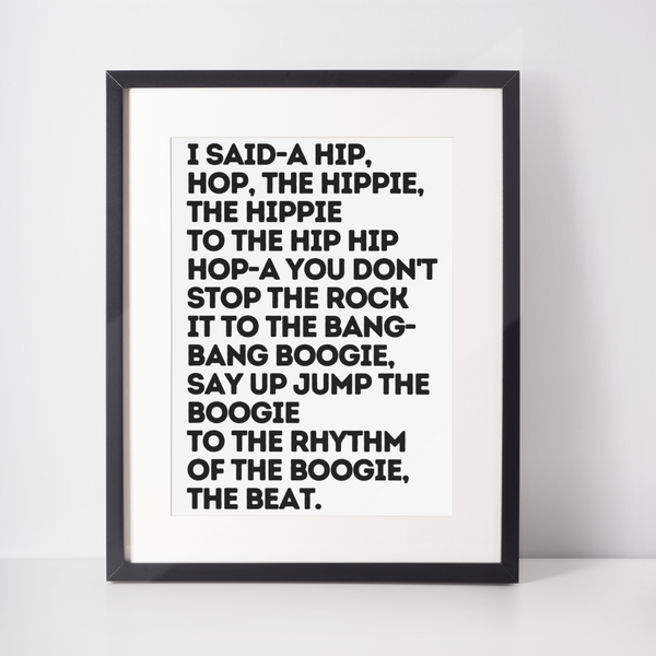 A4 Rappers Delight Lyrics Print