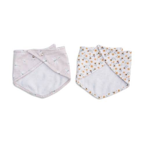 Lulujo - Bandana Bib - Vintage Floral / Dragonfly - 2 Pack
