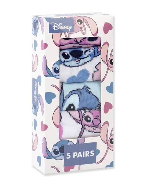 Disney Girls Multicoloured Multi Character Calf Socks Set of 5