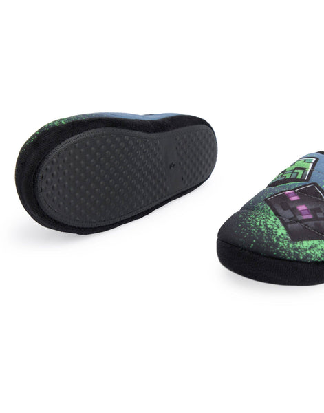 Minecraft Boys Multicoloured Grafitti Slip On Loafer Slippers