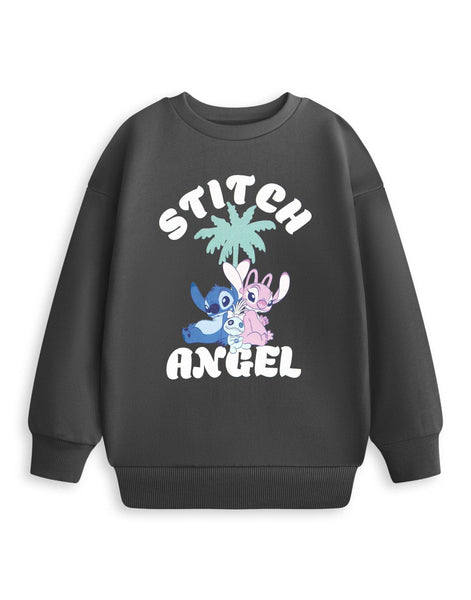 Disney Stitch & Angel Girls Grey Lilo & Stitch Sweatshirt