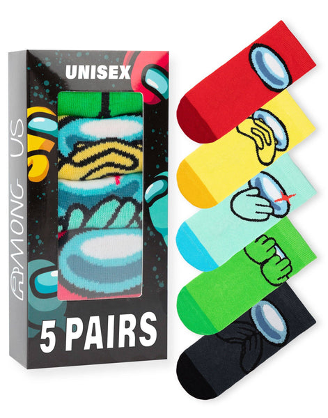 Among Us Boys Multicoloured Character Calf Socks Set of 5
