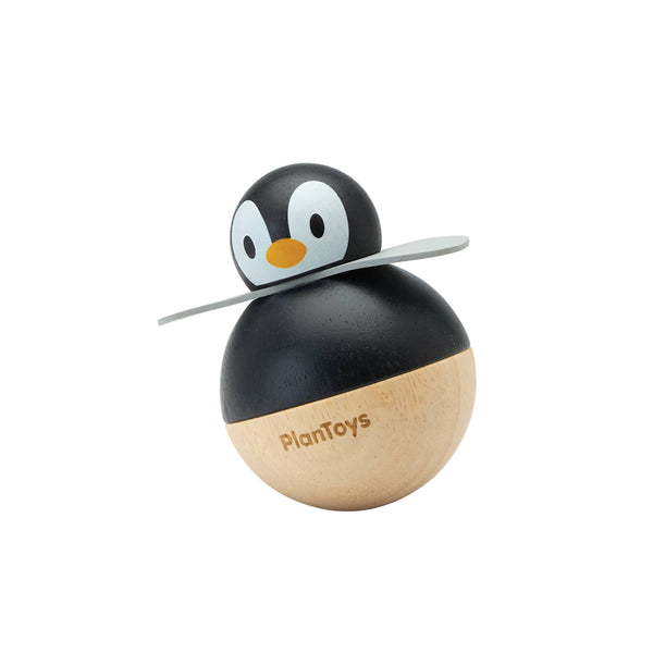 Plan Toys - Penguin Wobbler Montessori Wooden Baby Toy