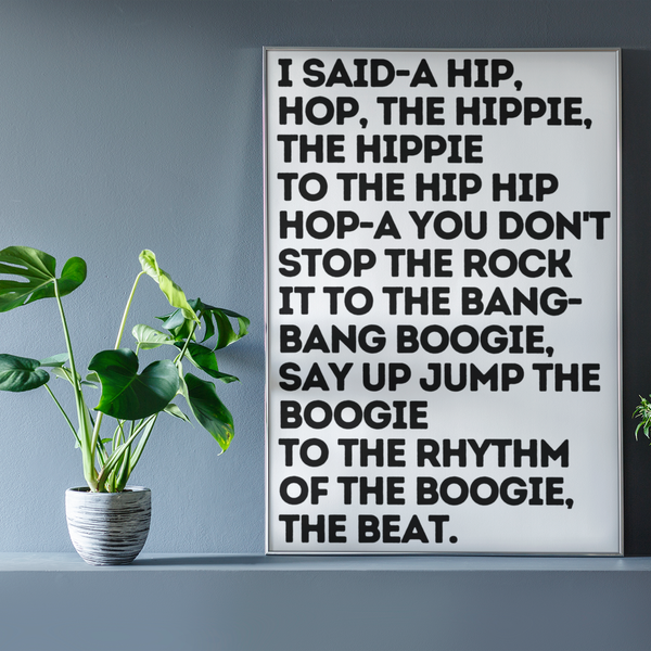 A4 Rappers Delight Lyrics Print