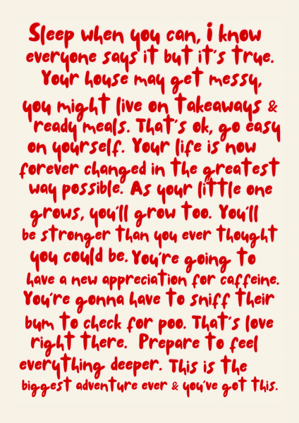 New Parents Advice A6 Card - Version 1