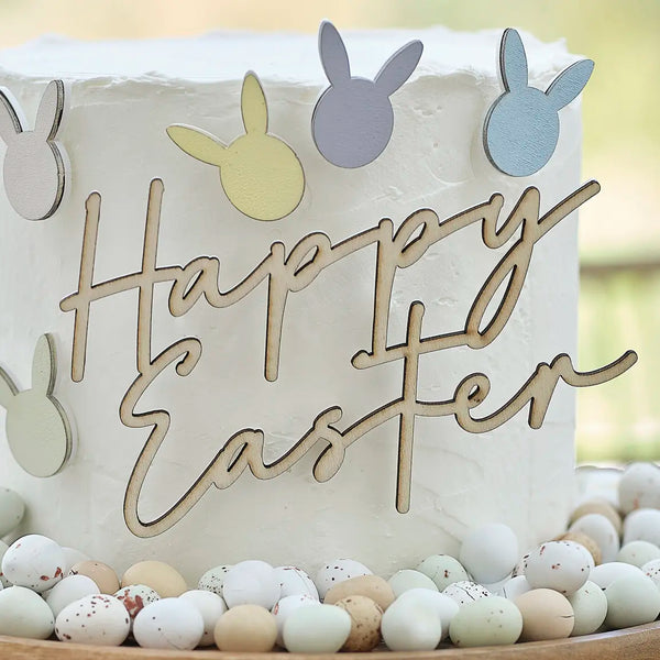 Wooden Easter Cake Decorations