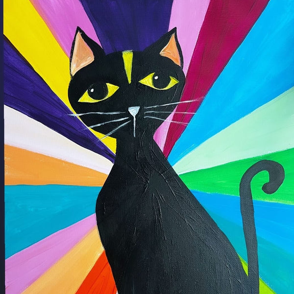 Booze & Brushes - Abstract Cat