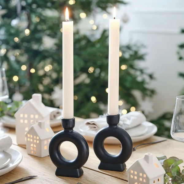 Black Ceramic Candle Holder