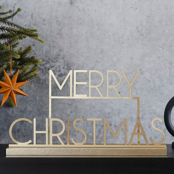 Gold Metal Christmas Sign