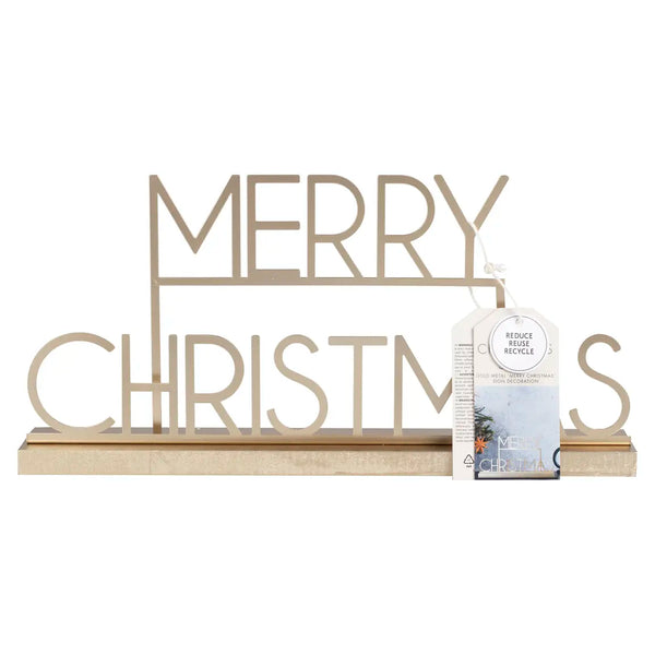 Gold Metal Christmas Sign
