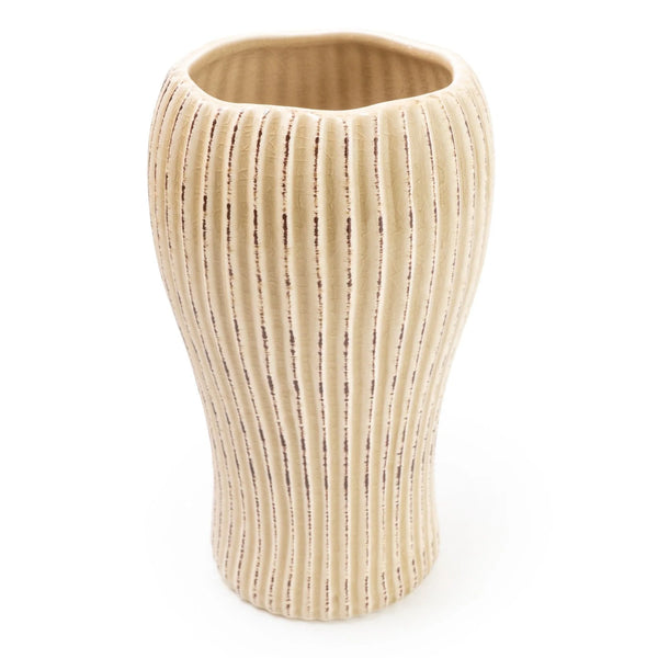 Cream Ridged Vase