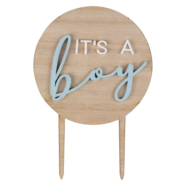 Wooden Cake Topper - Boy