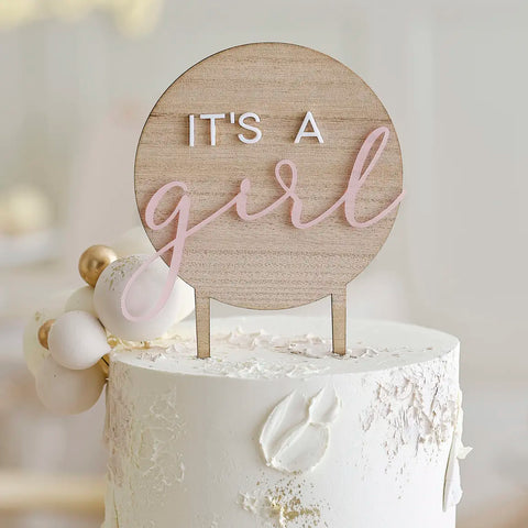 Wooden Cake Topper - Girl