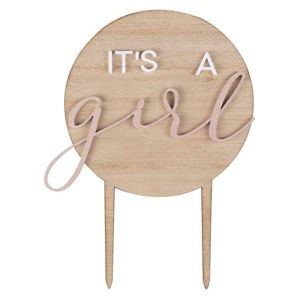 Wooden Cake Topper - Girl