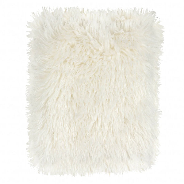 Rowan faux fur throw - Ecru