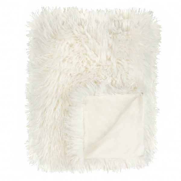 Rowan faux fur throw - Ecru