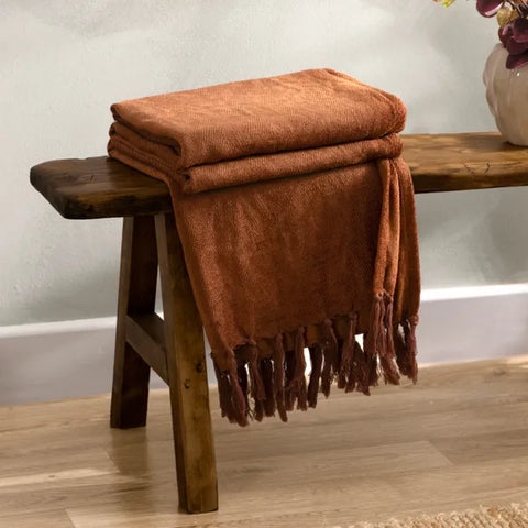 Cotton Throw 130 x 180 - Ginger