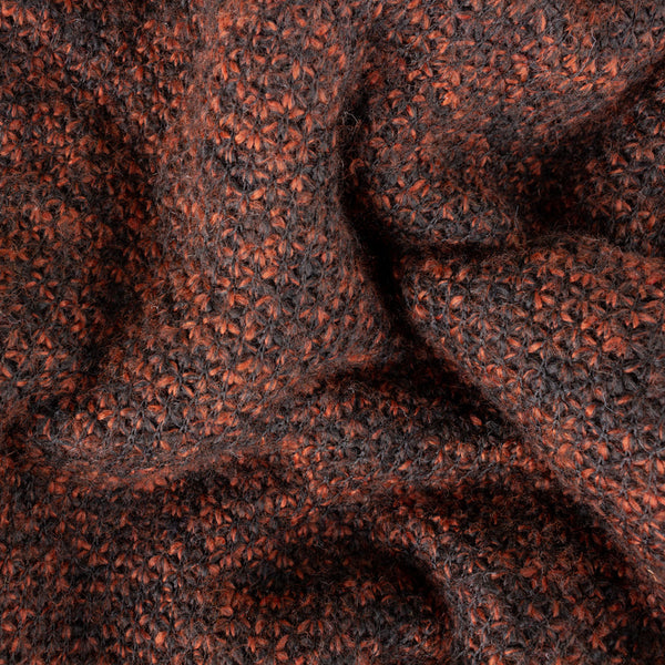 knitted Sherpa Fleece Throw in Rust