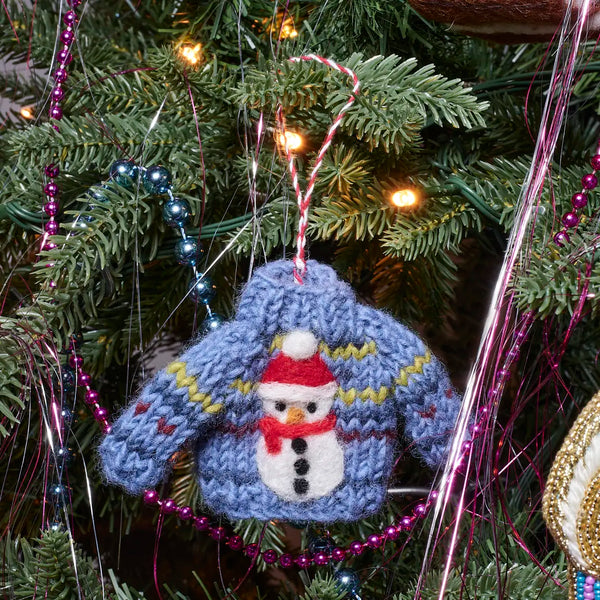 Felt Snowman Jumper Tree Decoration