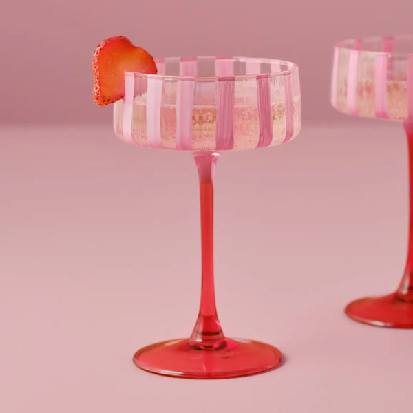 Pink Striped Cocktail Coupe