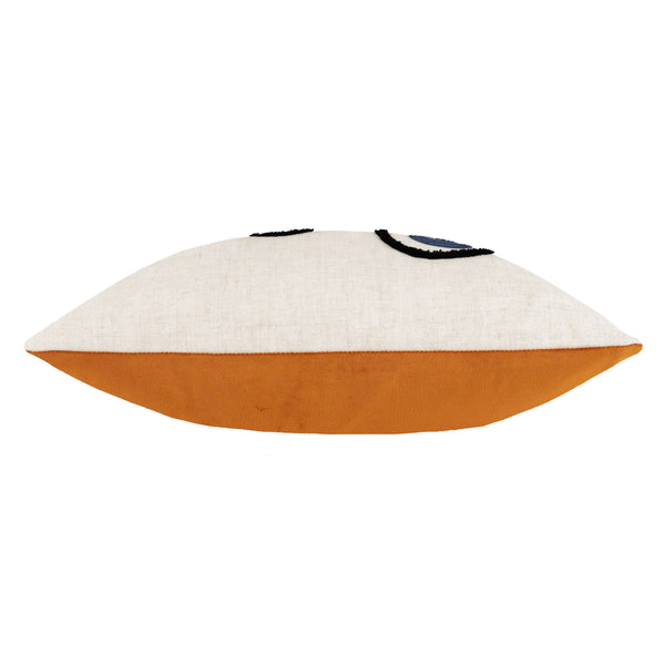 Cleo Linear Woven Filled Cushion Ginger/Navy