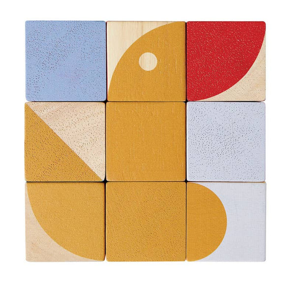 Plan Toys - Geo Pattern Cubes Wooden Game