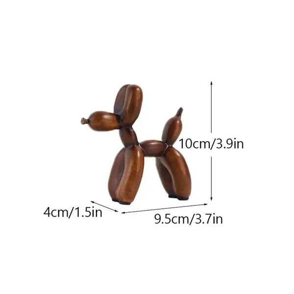 Resin Wood-Texture Like Balloon Dog Ornament
