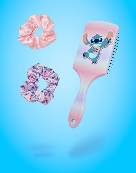 Disney Womens Multicoloured Stitch Ombre Hair Brush and Scrunchie Set (One Size)