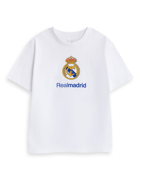 Real Madrid Boys Multicoloured Logo Short Sleeve Long Leg Pyjama Set
