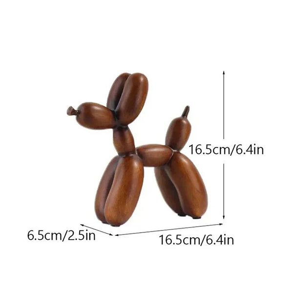 Resin Wood-Texture Like Balloon Dog Ornament
